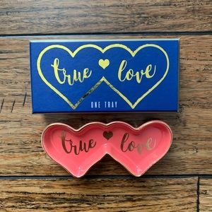 Pink and Gold Double Heart True Love Trinket Dish